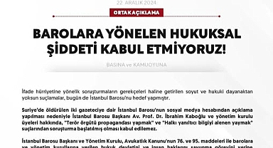 Türkiye Barolar Birliği’nden İstanbul Barosu Soruşturmasına Tepki: “Savunma Susmayacak!”