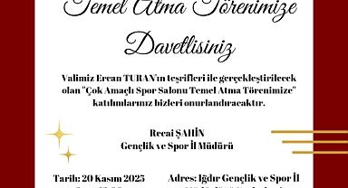 Iğdır’da Çok Amaçlı Spor Salonu İçin Temel Atma Töreni Düzenleniyor