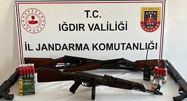 Iğdır’da  Kalaşnikof ve Cephanelik Ele Geçirildi