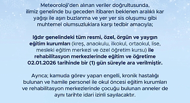Valilik Duyurdu: Iğdır’da Eğitime Zorunlu Ar