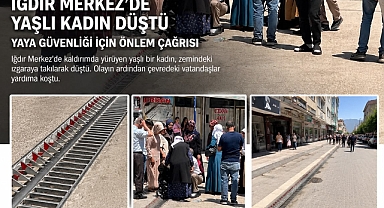 Iğdır'da Kaldırımdaki Izgara Yaşlı Kadını Düşürdü: Vatandaşlar Yardıma Koştu